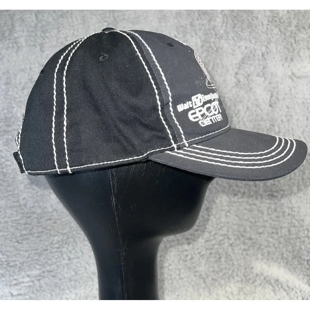 Disney Parks Epcot Center Black Spaceship Earth Adjustable Cap‎ Hat *Rare